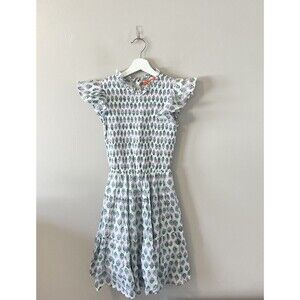 Oliphant White Dress with Green Leaf Print